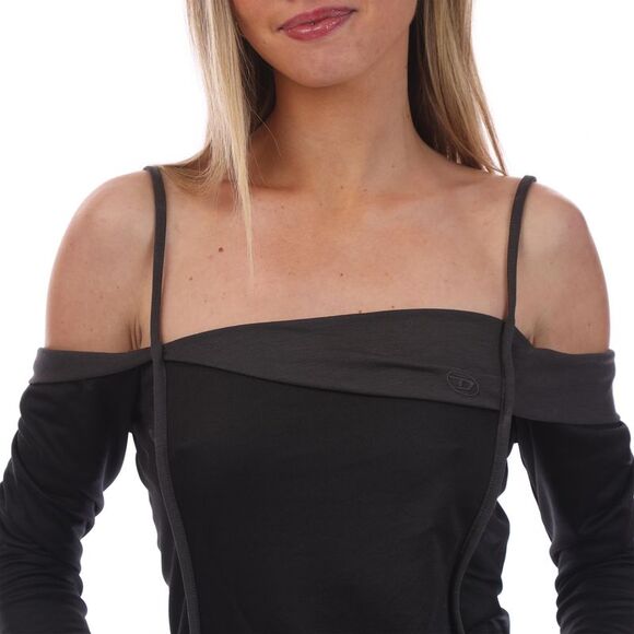 Diesel Womens/Ladies T-Draper Top / Black - Picture 2 of 3